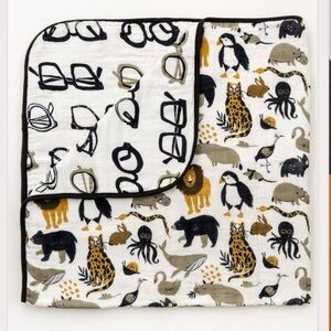 Clementine Kids Muslin Blanket Zoology & Glasses (retired pattern (